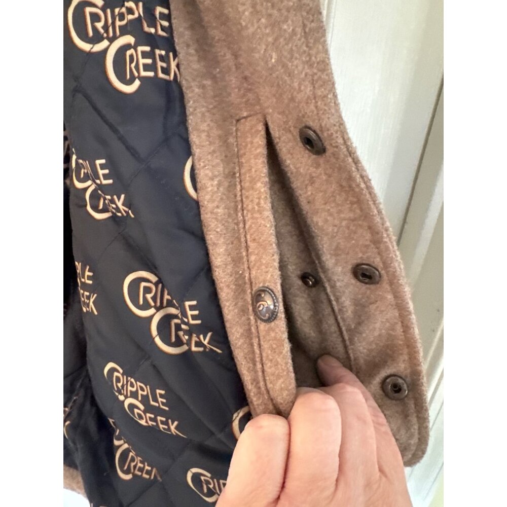 Cripple Creek Brown Wool Blend Western Snap Button Vest Size Medium - Picture 8 of 9